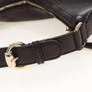 GUCCI Web Sherry Line Horsebit Shoulder Bag Leather Brown 247602 Auth 208504V-8