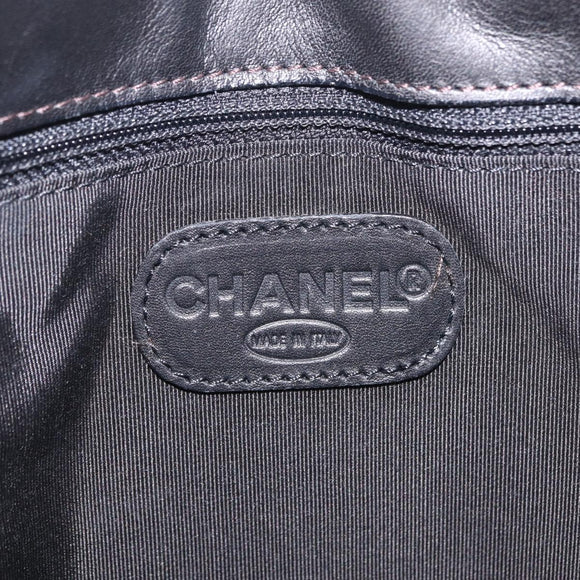 CHANEL Hand Bag Lamb Skin Black CC Auth 208505SAV