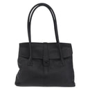 CHANEL Hand Bag Lamb Skin Black CC Auth 208505SAV-2