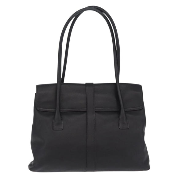 CHANEL Hand Bag Lamb Skin Black CC Auth 208505SAV