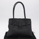 CHANEL Hand Bag Lamb Skin Black CC Auth 208505SAV-32