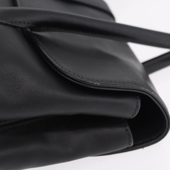 CHANEL Hand Bag Lamb Skin Black CC Auth 208505SAV