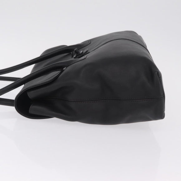 CHANEL Hand Bag Lamb Skin Black CC Auth 208505SAV