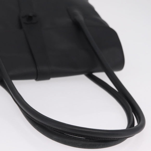 CHANEL Hand Bag Lamb Skin Black CC Auth 208505SAV