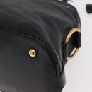 Saint Laurent Muse Hand Bag Leather Black Gold Tone 156464 Auth 208511A-13