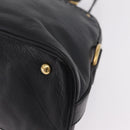 Saint Laurent Muse Hand Bag Leather Black Gold Tone 156464 Auth 208511A-15