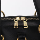 Saint Laurent Muse Hand Bag Leather Black Gold Tone 156464 Auth 208511A-16