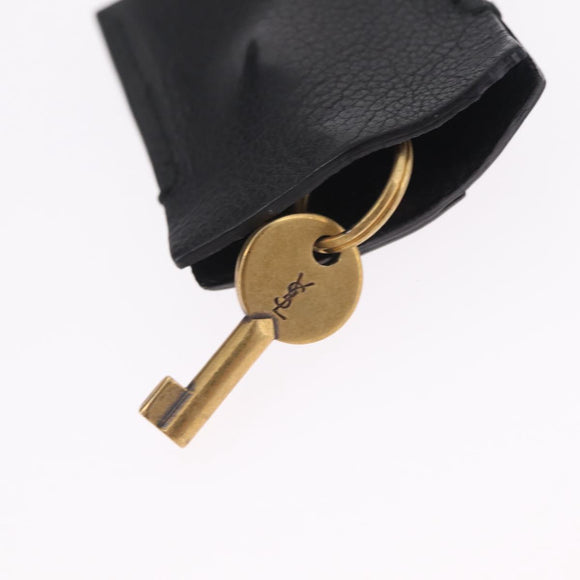 Saint Laurent Muse Hand Bag Leather Black Gold Tone 156464 Auth 208511A
