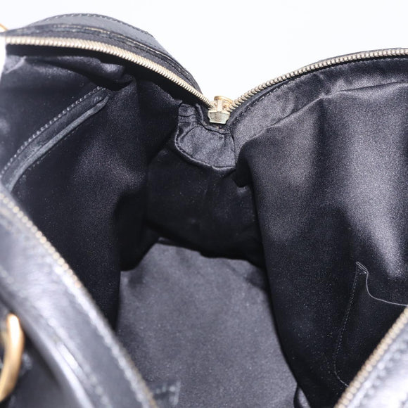 Saint Laurent Muse Hand Bag Leather Black Gold Tone 156464 Auth 208511A
