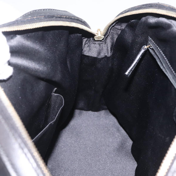 Saint Laurent Muse Hand Bag Leather Black Gold Tone 156464 Auth 208511A
