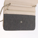 CHANEL Chain Shoulder Bag Canvas Navy Silver CC Auth 208513A-19