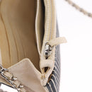 CHANEL Chain Shoulder Bag Canvas Navy Silver CC Auth 208513A-28