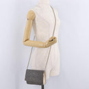 CHANEL Chain Shoulder Bag Canvas Navy Silver CC Auth 208513A-32