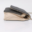 CHANEL Chain Shoulder Bag Canvas Navy Silver CC Auth 208513A-4