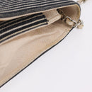 CHANEL Chain Shoulder Bag Canvas Navy Silver CC Auth 208513A-5
