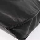 CHANEL Chain Shoulder Tote Bag Leather Black Silver CC Auth 208514A-12