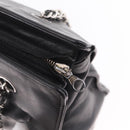 CHANEL Chain Shoulder Tote Bag Leather Black Silver CC Auth 208514A-16