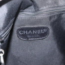 CHANEL Chain Shoulder Tote Bag Leather Black Silver CC Auth 208514A-17