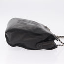 CHANEL Chain Shoulder Tote Bag Leather Black Silver CC Auth 208514A-4