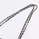 CHANEL Chain Shoulder Tote Bag Leather Black Silver CC Auth 208514A-8