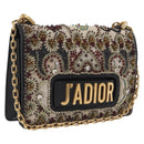 Christian Dior Chain Shoulder Bag Beads Multicolor Gold Tone Auth 208516V-1