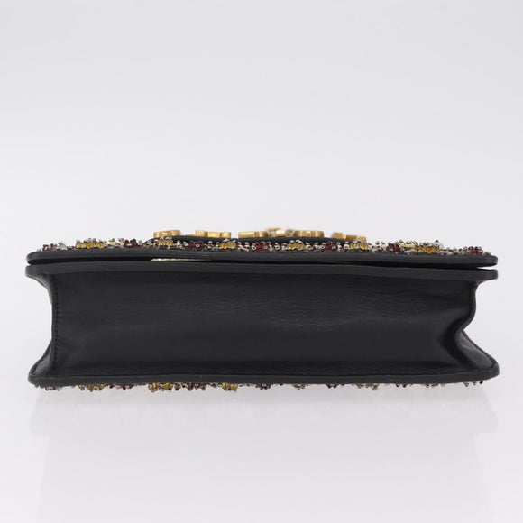 Christian Dior Chain Shoulder Bag Beads Multicolor Gold Tone Auth 208516V