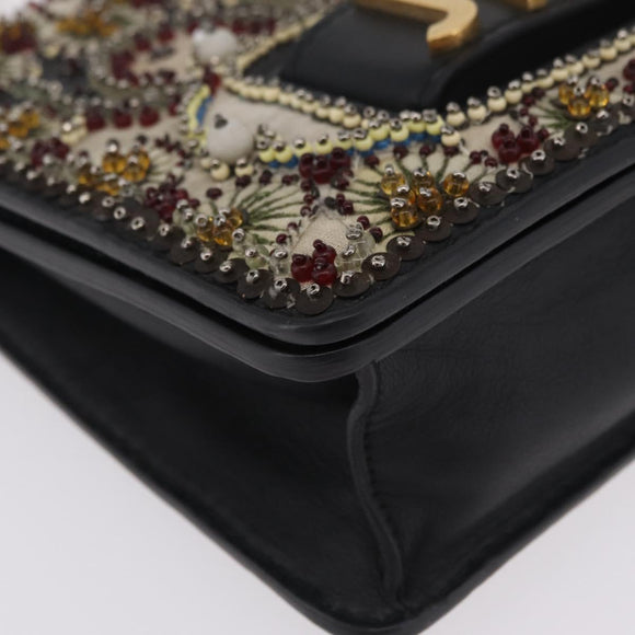 Christian Dior Chain Shoulder Bag Beads Multicolor Gold Tone Auth 208516V