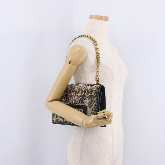 Christian Dior Chain Shoulder Bag Beads Multicolor Gold Tone Auth 208516V