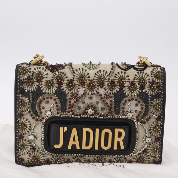 Christian Dior Chain Shoulder Bag Beads Multicolor Gold Tone Auth 208516V