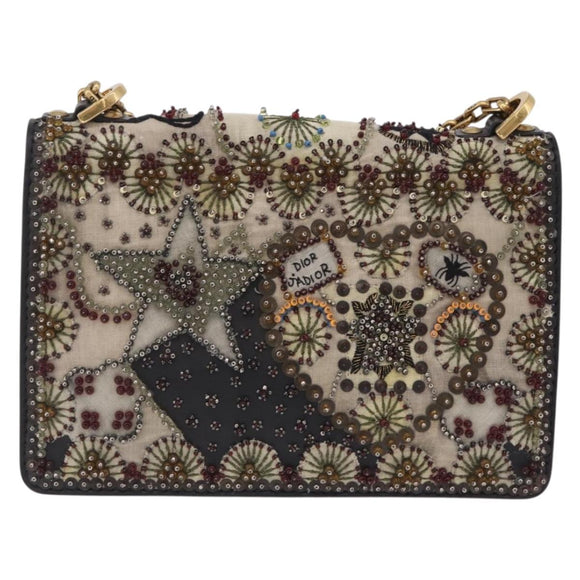 Christian Dior Chain Shoulder Bag Beads Multicolor Gold Tone Auth 208516V