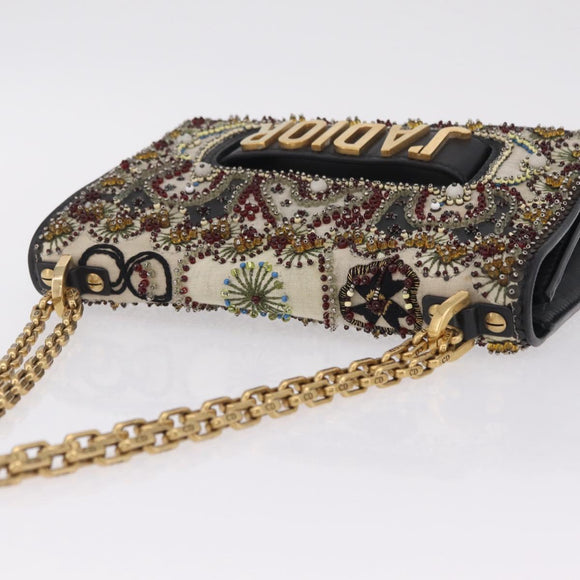 Christian Dior Chain Shoulder Bag Beads Multicolor Gold Tone Auth 208516V