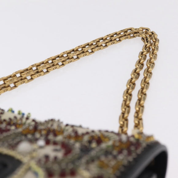 Christian Dior Chain Shoulder Bag Beads Multicolor Gold Tone Auth 208516V