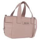 Miu Miu Madras Hand Bag Leather 2way Pink Silver Auth 208522A-1