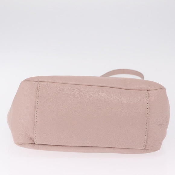Miu Miu Madras Hand Bag Leather 2way Pink Silver Auth 208522A