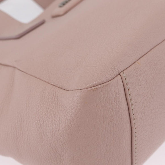 Miu Miu Madras Hand Bag Leather 2way Pink Silver Auth 208522A