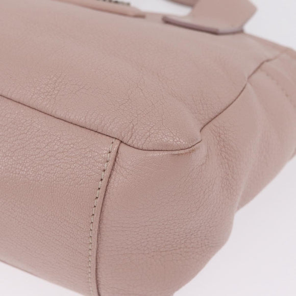 Miu Miu Madras Hand Bag Leather 2way Pink Silver Auth 208522A