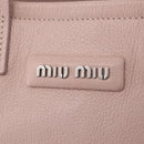 Miu Miu Madras Hand Bag Leather 2way Pink Silver Auth 208522A-18