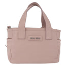 Miu Miu Madras Hand Bag Leather 2way Pink Silver Auth 208522A-2