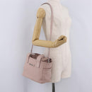 Miu Miu Madras Hand Bag Leather 2way Pink Silver Auth 208522A-26
