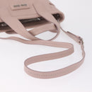 Miu Miu Madras Hand Bag Leather 2way Pink Silver Auth 208522A-9