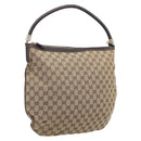 GUCCI GG Canvas Shoulder Bag Beige Gold Tone 161718 Auth 208523V-1