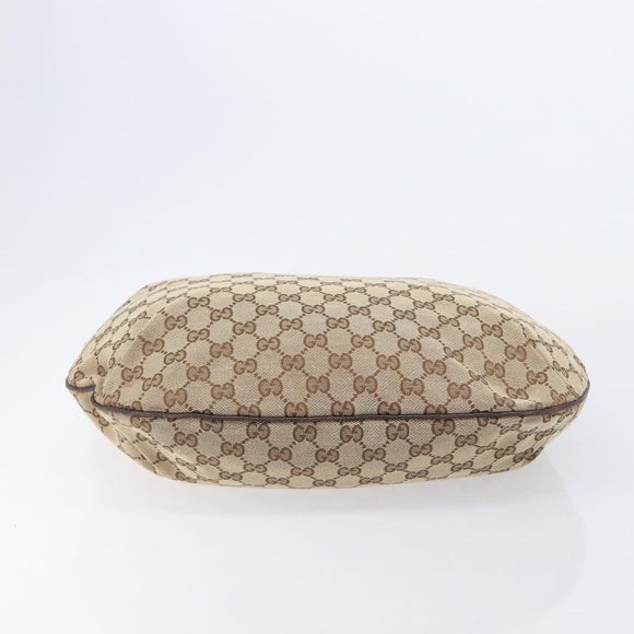 GUCCI GG Canvas Shoulder Bag Beige Gold Tone 161718 Auth 208523V