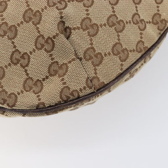 GUCCI GG Canvas Shoulder Bag Beige Gold Tone 161718 Auth 208523V