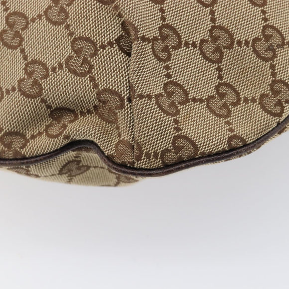 GUCCI GG Canvas Shoulder Bag Beige Gold Tone 161718 Auth 208523V