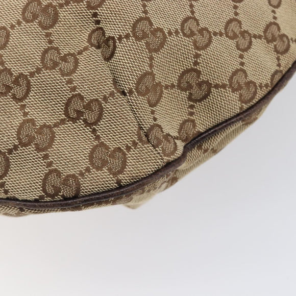 GUCCI GG Canvas Shoulder Bag Beige Gold Tone 161718 Auth 208523V