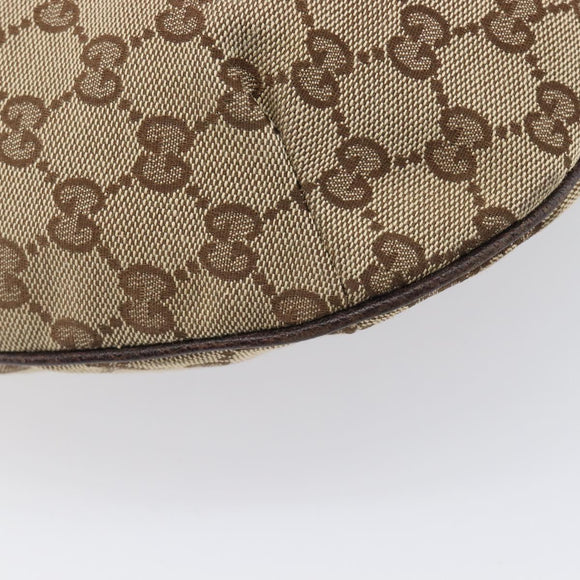 GUCCI GG Canvas Shoulder Bag Beige Gold Tone 161718 Auth 208523V
