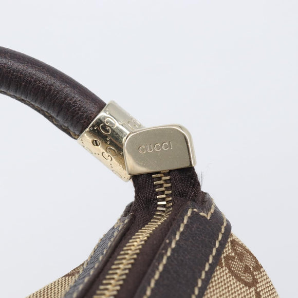 GUCCI GG Canvas Shoulder Bag Beige Gold Tone 161718 Auth 208523V