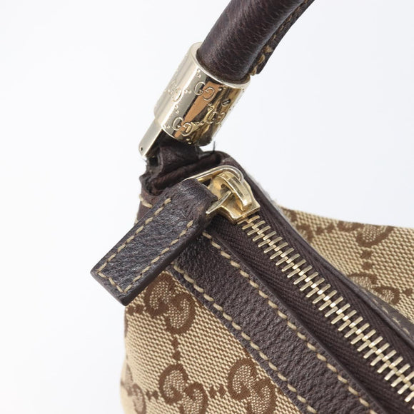 GUCCI GG Canvas Shoulder Bag Beige Gold Tone 161718 Auth 208523V