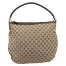 GUCCI GG Canvas Shoulder Bag Beige Gold Tone 161718 Auth 208523V-2