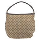 GUCCI GG Canvas Shoulder Bag Beige Gold Tone 161718 Auth 208523V-3